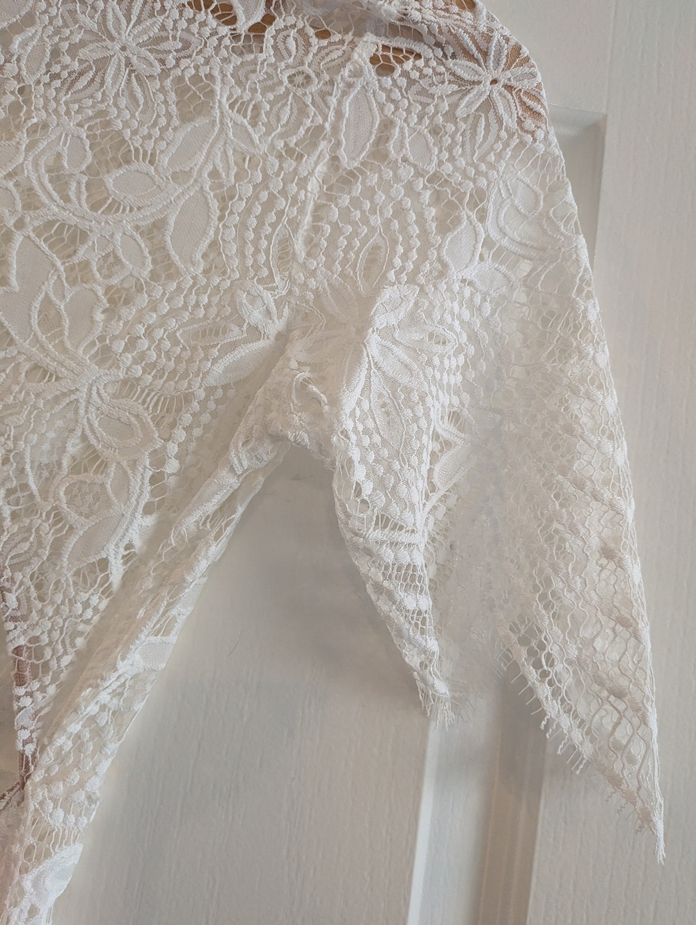 For Love & Lemons Luna White Lace Midi Dress Bridal Wedding Romantic Size S - Picture 14 of 15